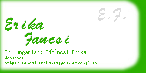 erika fancsi business card
